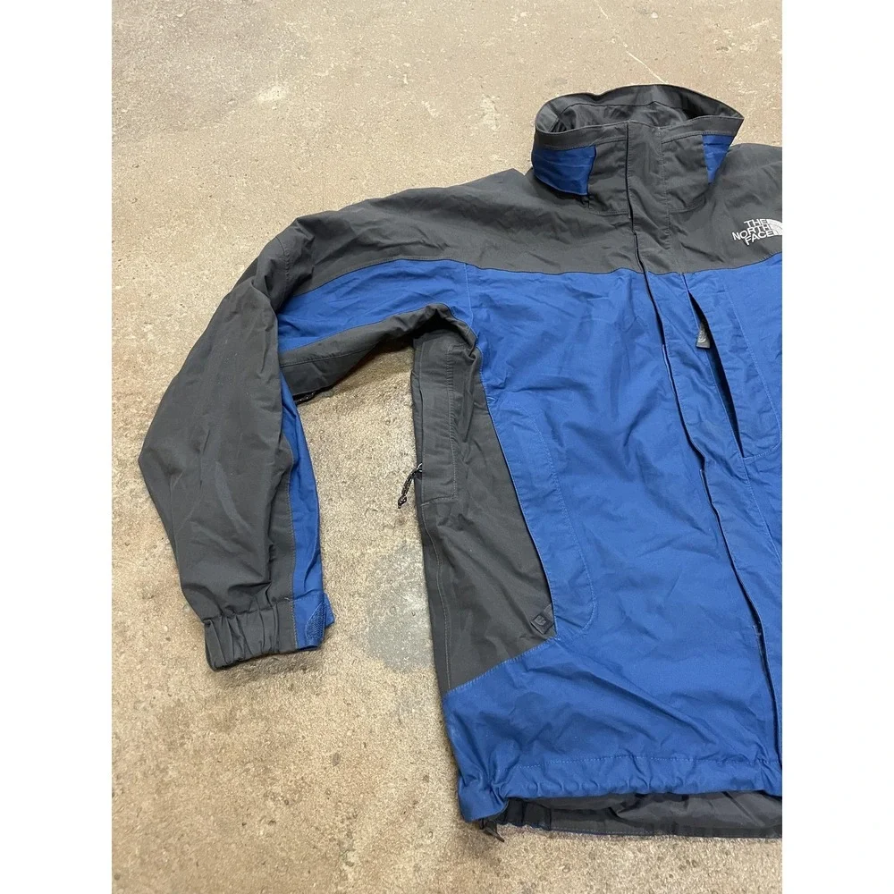 The North Face Jacket Mens Medium Blue Black HyVent‎ Waterproof Hooded Shell